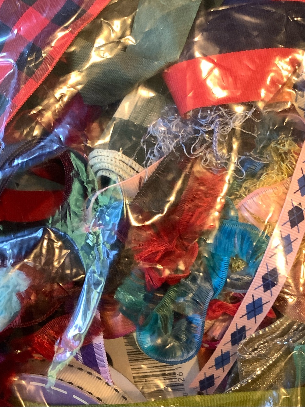 Large bag of Assorted Multi-Color Ribbon and Trim - grab bag - Picture 3 of 4